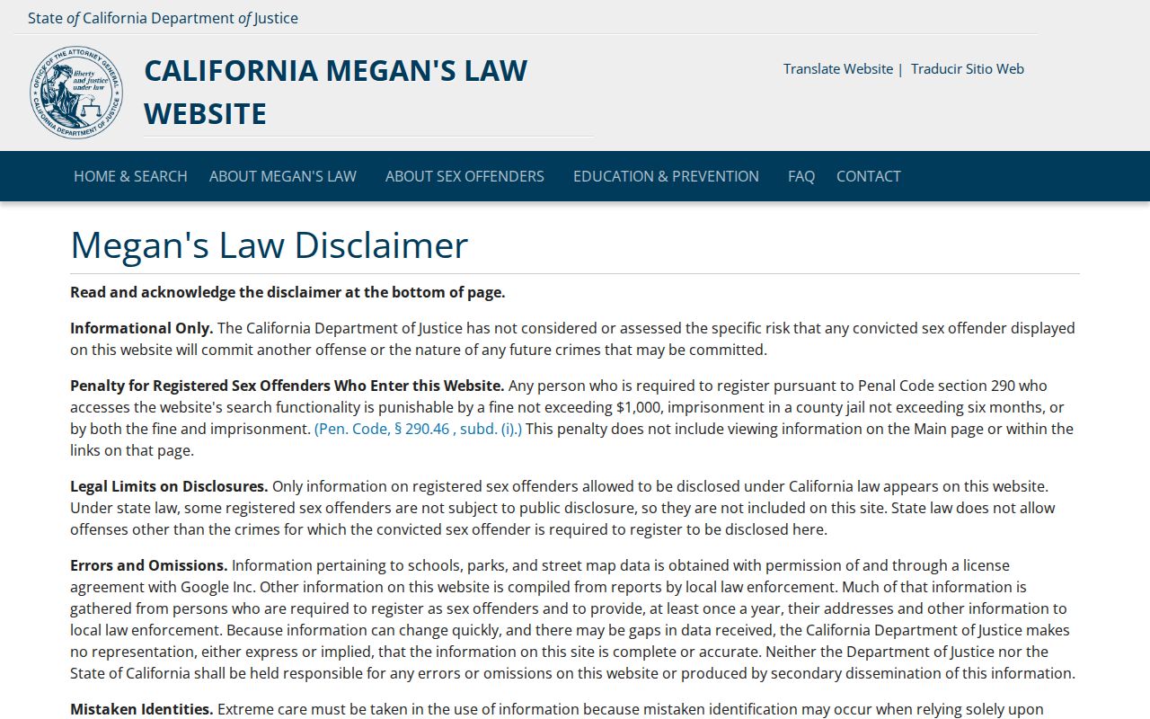 La Cañada Flintridge people search using the California safety registry
