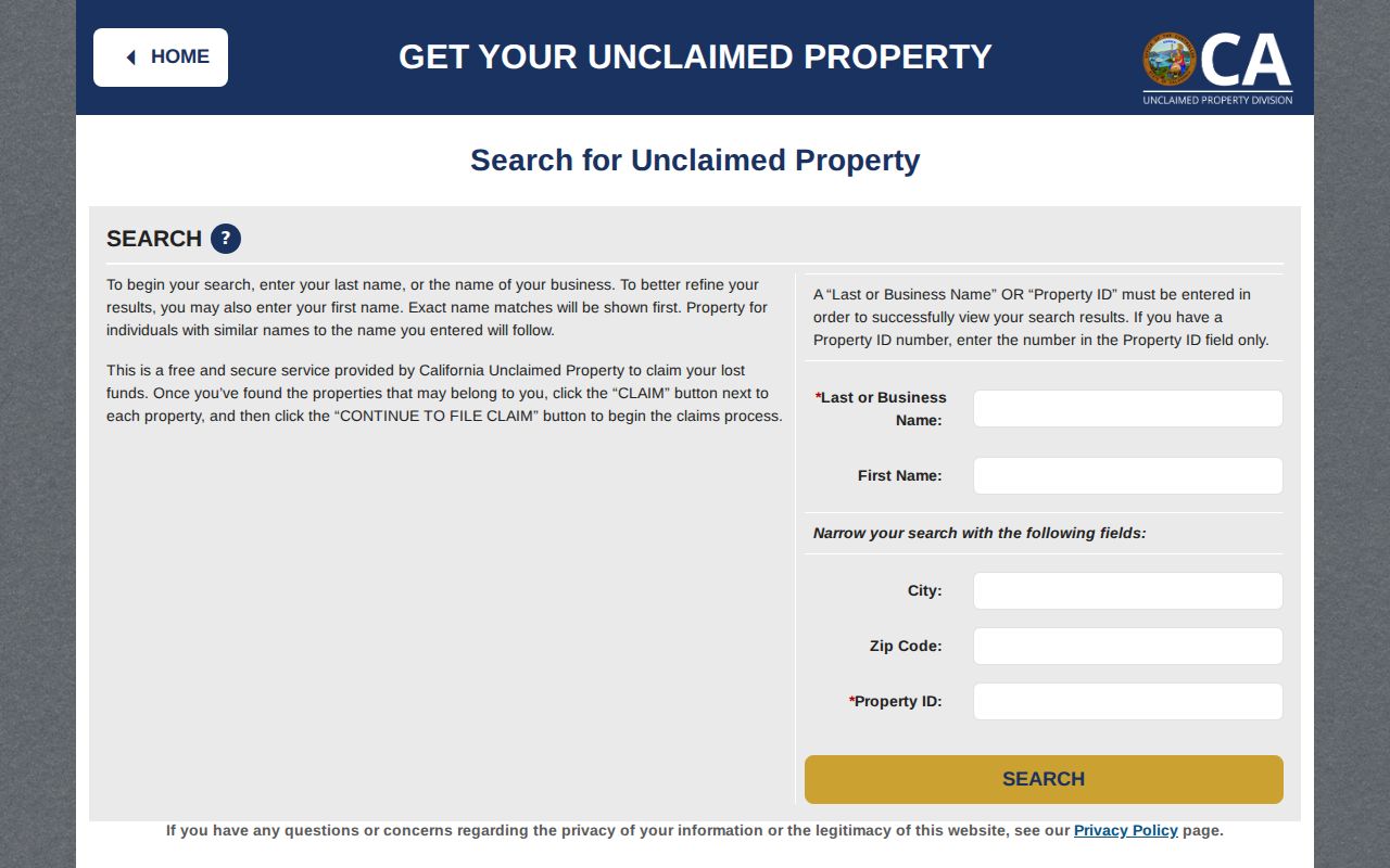 La Cañada Flintridge people search in California unclaimed property