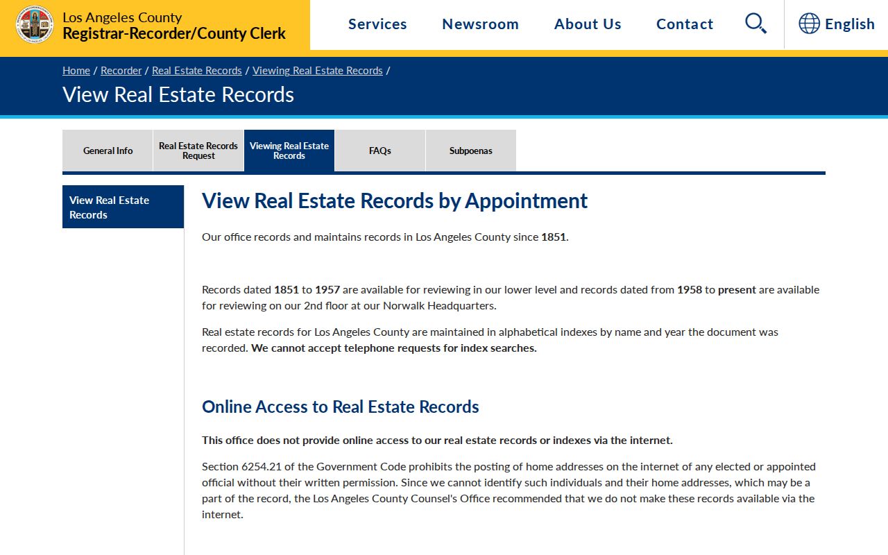 La Cañada Flintridge people search recorder access notice