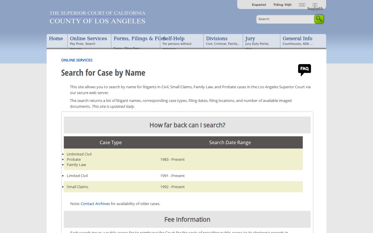 La Cañada Flintridge people search using Los Angeles court records