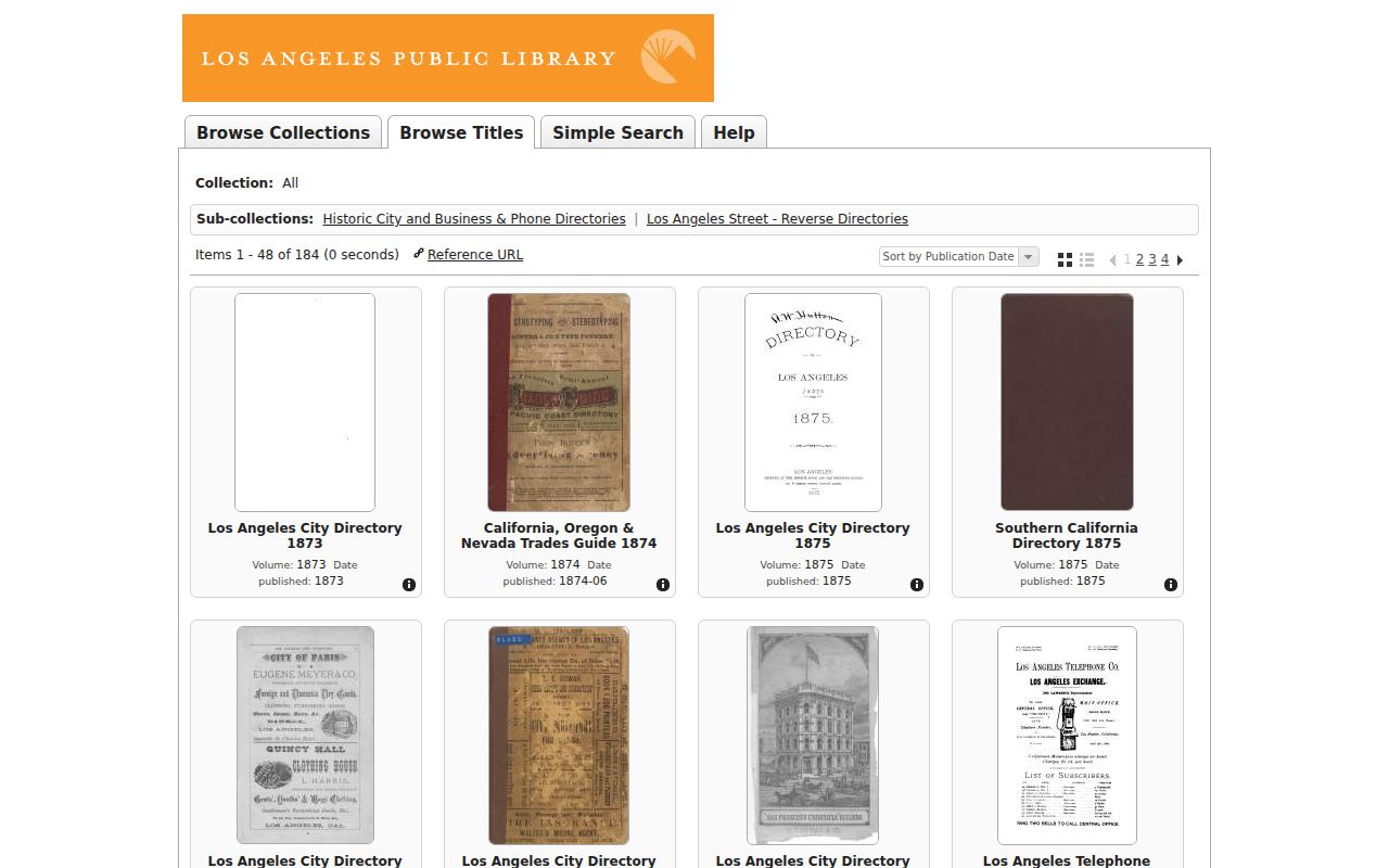 La Cañada Flintridge people directories in the LAPL historical directory browse