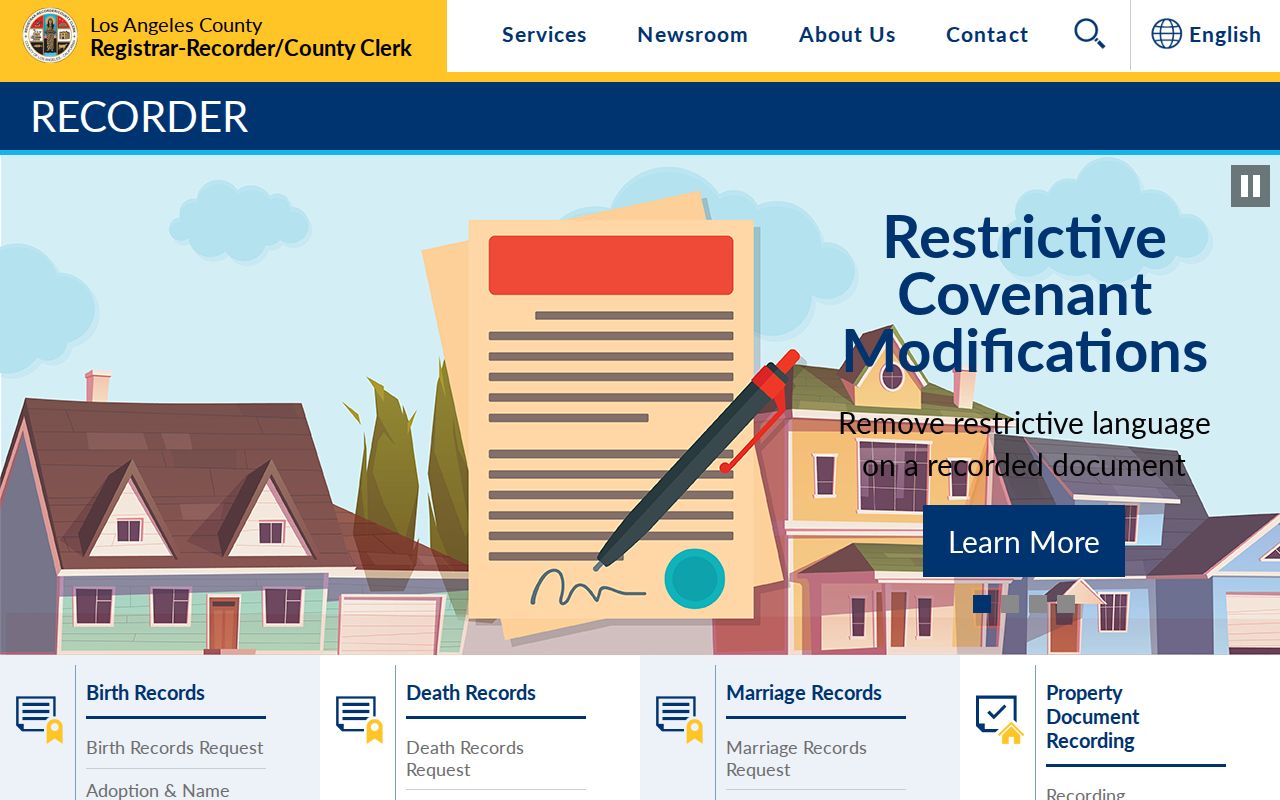 La Cañada Flintridge public records services at the Los Angeles County Recorder